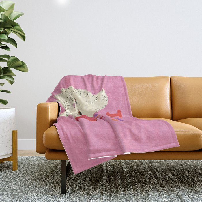 I'm Done With This Shit - Funny Cat Pun Throw Blanket Gallery Image 1