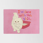 I'm Done With This Shit - Funny Cat Pun Rug Gallery Image 2