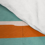 Stripes Abstract, Orange, Teal, Navy Comforter Gallery Image 4