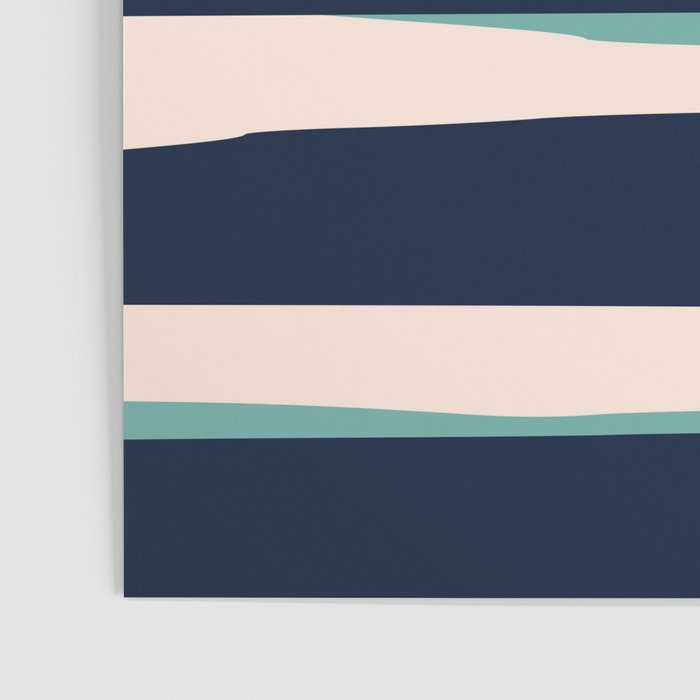 Stripes Abstract, Orange, Teal, Navy Poster Gallery Image 3