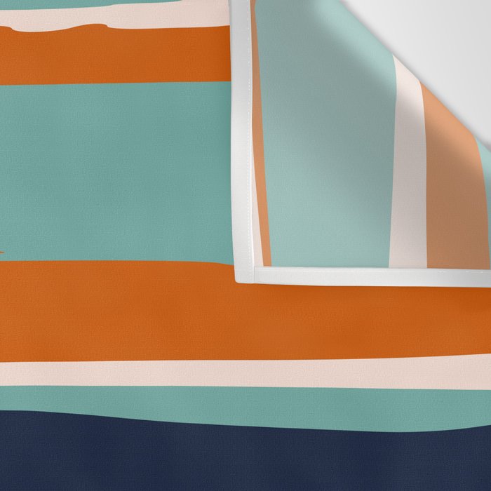 Stripes Abstract, Orange, Teal, Navy Wall Tapestry Gallery Image 3