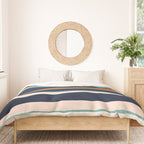 Stripes Abstract, Orange, Teal, Navy Duvet Cover Gallery Image 3