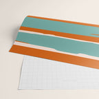 Stripes Abstract, Orange, Teal, Navy Wrapping Paper Gallery Image 2