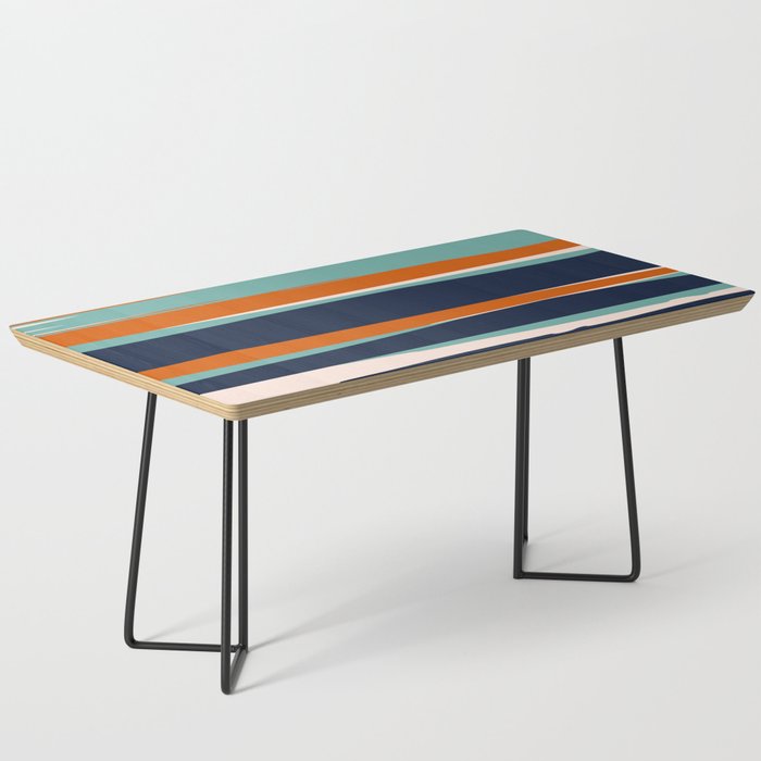 Stripes Abstract, Orange, Teal, Navy Coffee Table Gallery Image 1