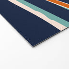 Stripes Abstract, Orange, Teal, Navy Welcome Mat Gallery Image 2