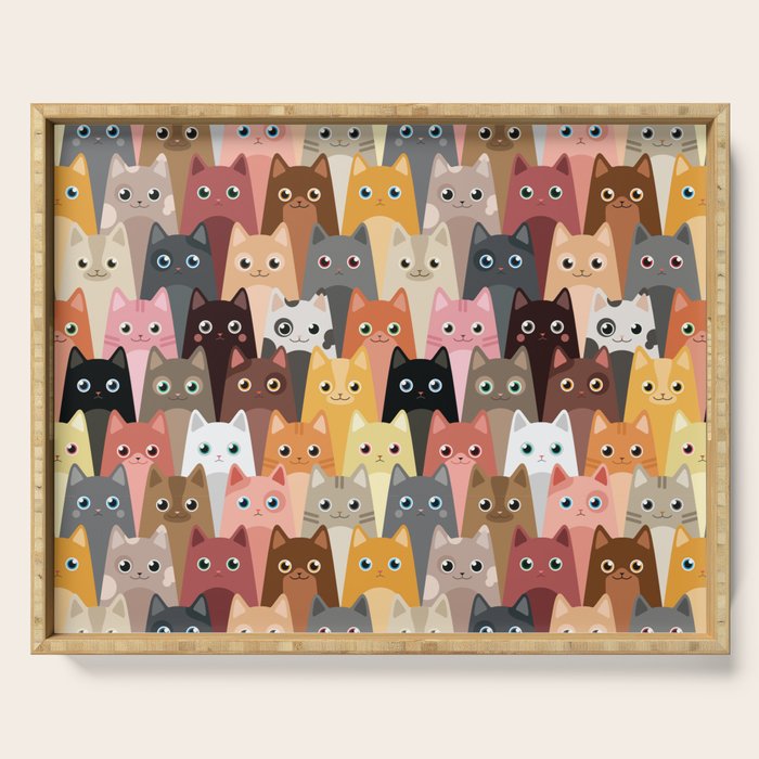 Cats Pattern Serving Tray Gallery Image 1