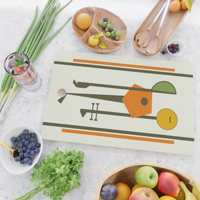 Mid-Century Modern Art Musical Strings Cutting Board Gallery Image 2