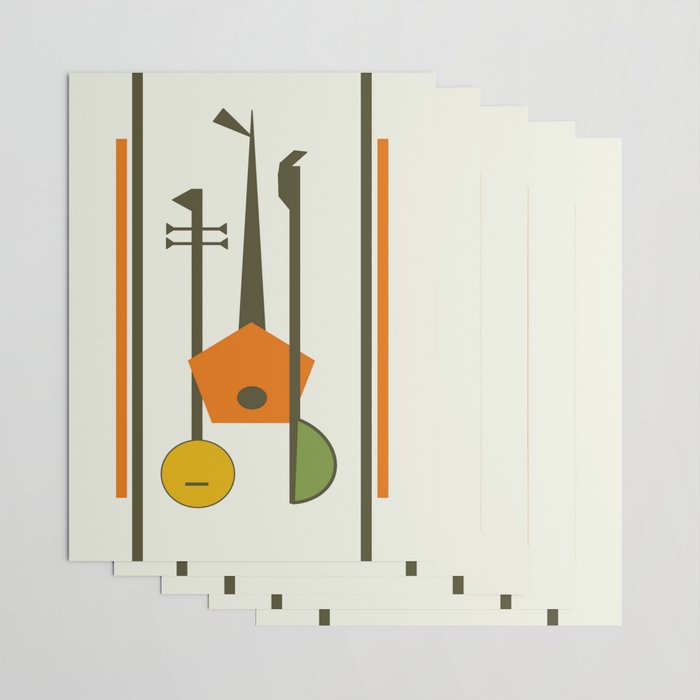 Mid-Century Modern Art Musical Strings Wrapping Paper Gallery Image 3