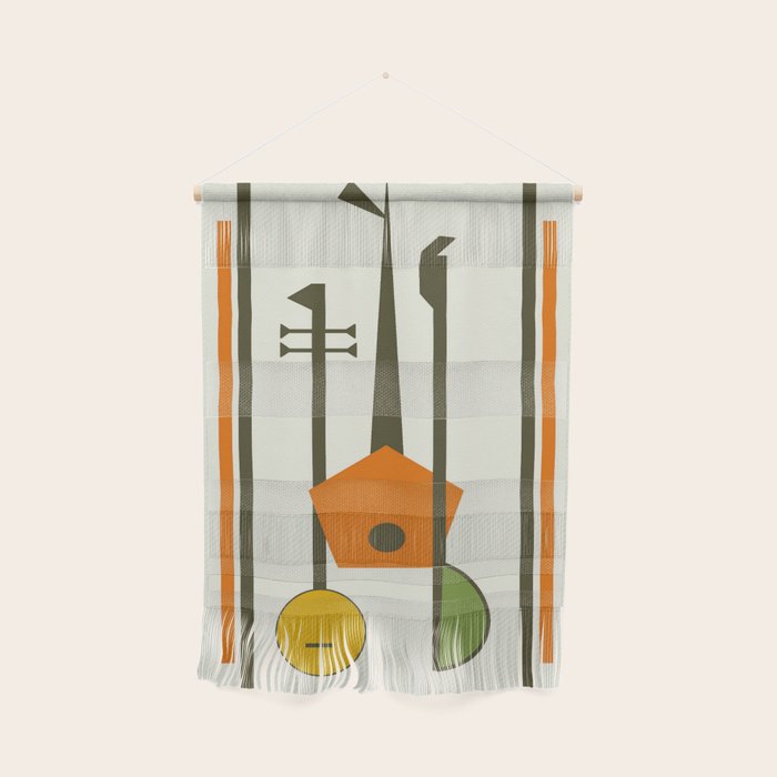 Mid-Century Modern Art Musical Strings Wall Hanging Gallery Image 1