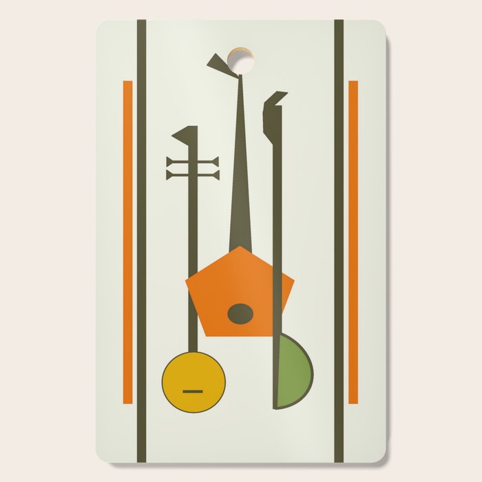 Mid-Century Modern Art Musical Strings Cutting Board Gallery Image 1