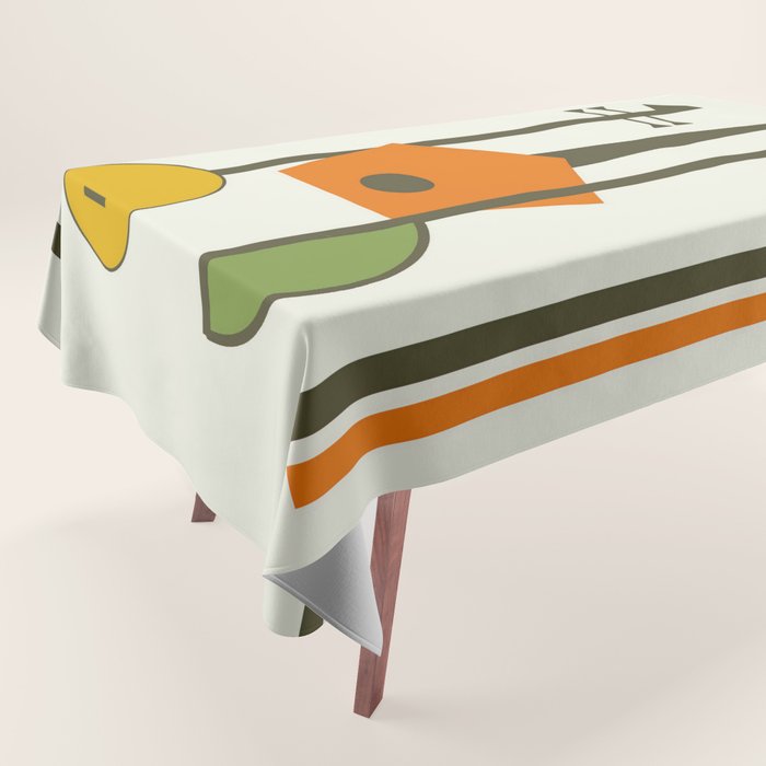 Mid-Century Modern Art Musical Strings Tablecloth Gallery Image 1