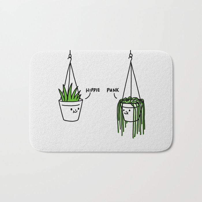 Hippie and Punk plants Bath Mat Gallery Image 1