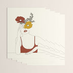 Colorful Thoughts Minimal Line Art Woman with Flowers II Wrapping Paper Gallery Image 3