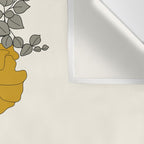 Colorful Thoughts Minimal Line Art Woman with Flowers II Wall Tapestry Gallery Image 3