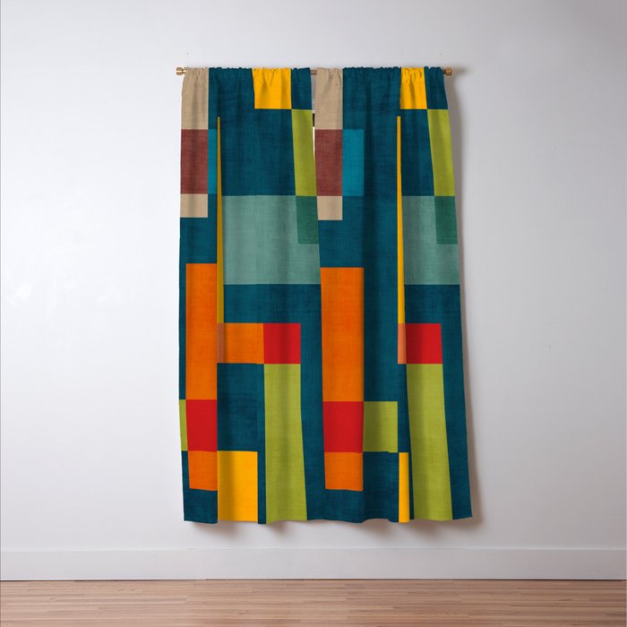 Modern Colorful Geometric Original Artwork Window Curtain Gallery Image 3