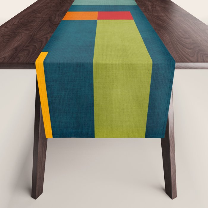 Modern Colorful Geometric Original Artwork Table Runner Gallery Image 1
