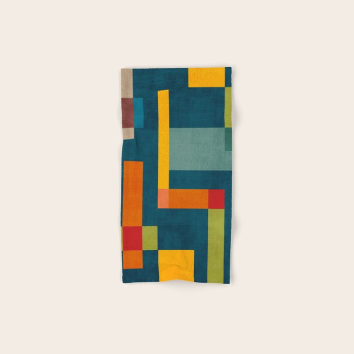 Modern Colorful Geometric Original Artwork Bath Towel Gallery Image 1