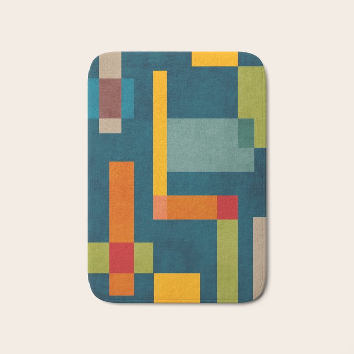 Modern Colorful Geometric Original Artwork Bath Mat Gallery Image 1
