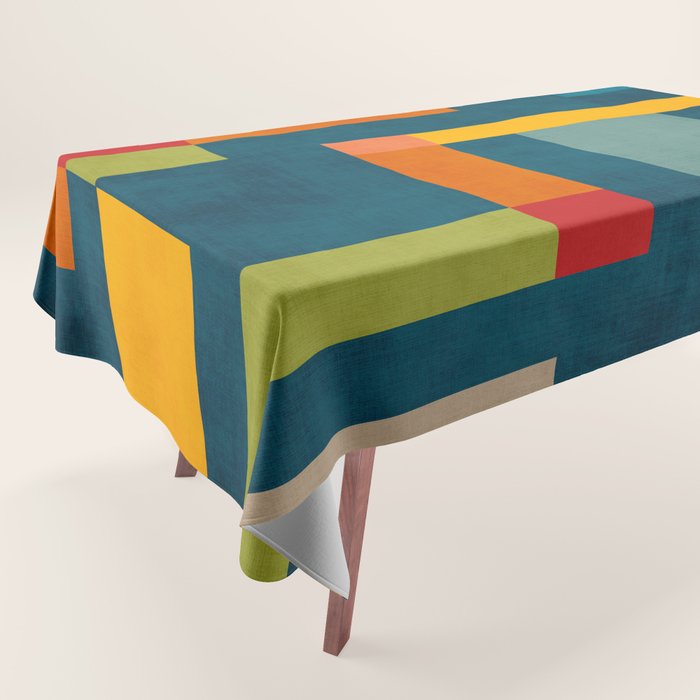 Modern Colorful Geometric Original Artwork Tablecloth Gallery Image 1