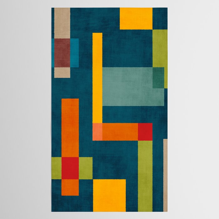 Modern Colorful Geometric Original Artwork Tablecloth Gallery Image 2