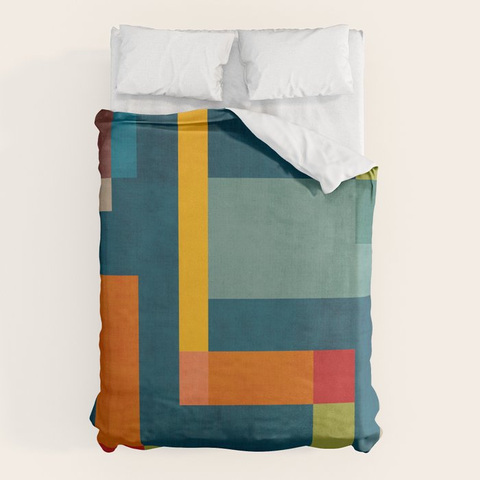 Modern Colorful Geometric Original Artwork Duvet Cover Gallery Image 6