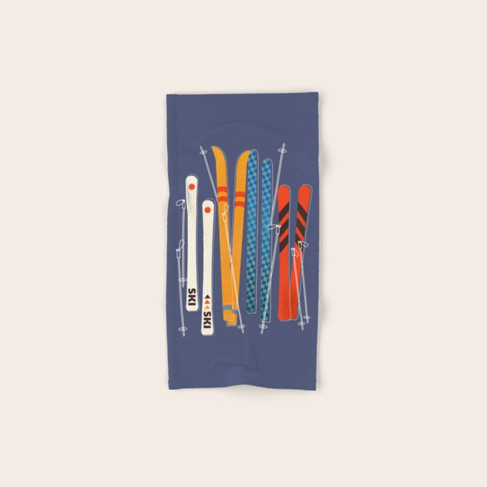Retro Colorful Skis Bath Towel Gallery Image 1