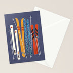 Retro Colorful Skis Stationery Card Gallery Image 2