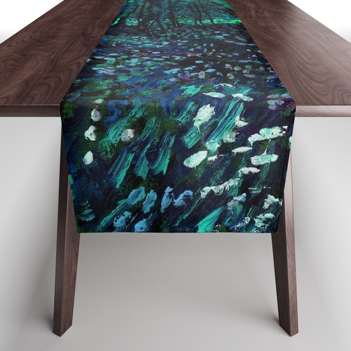 Vincent Van Gogh Trees & Underwood Teal Green Table Runner Gallery Image 1