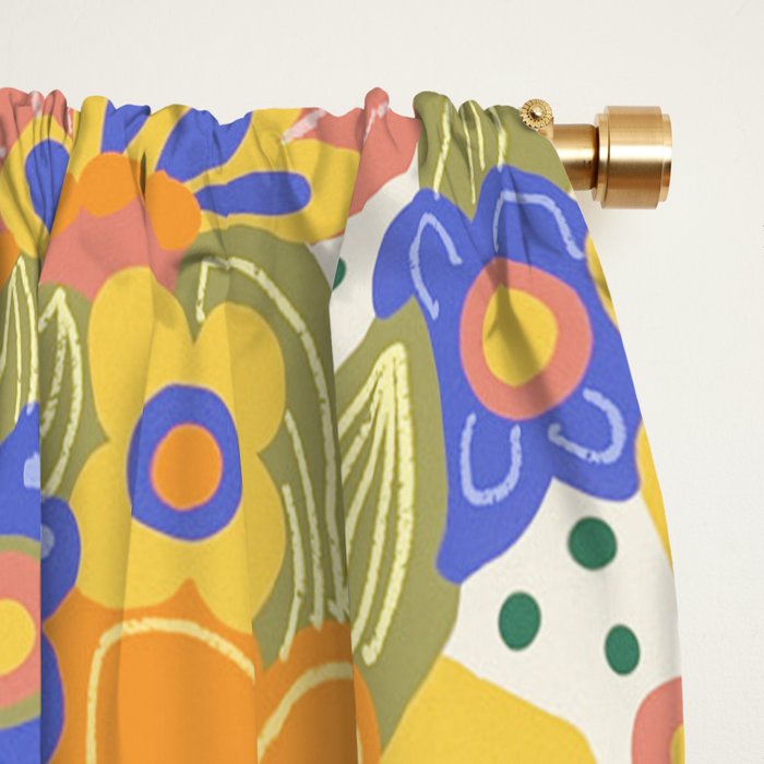 Dalia Floral Orange Pattern Window Curtain Gallery Image 2