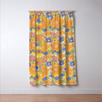 Dalia Floral Orange Pattern Window Curtain Gallery Image 3