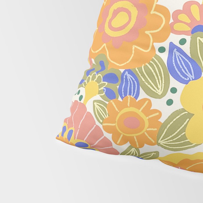 Dalia Floral Orange Pattern Pillow Sham Gallery Image 4