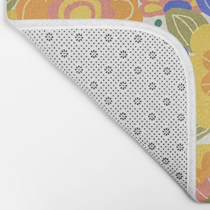 Dalia Floral Orange Pattern Bath Mat Gallery Image 2