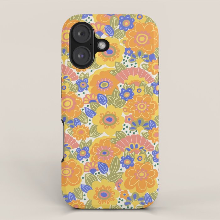 Dalia Floral Orange Pattern iPhone Case Gallery Image 1