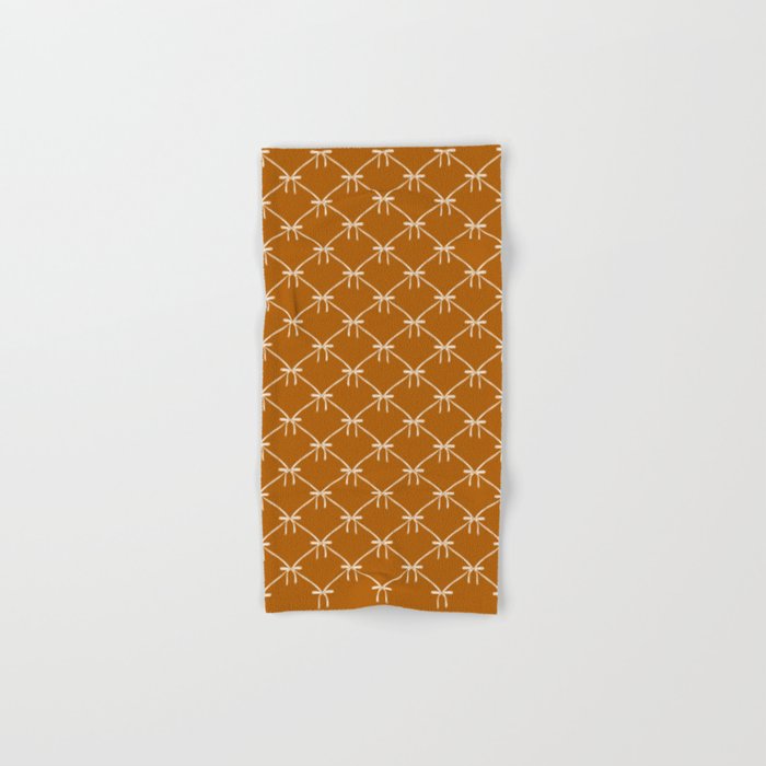 Bows & Ribbons Pattern XVII Burnt Ochre Bath Towel Gallery Image 1