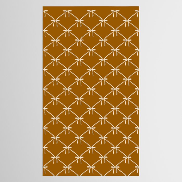 Bows & Ribbons Pattern XVII Burnt Ochre Tablecloth Gallery Image 2