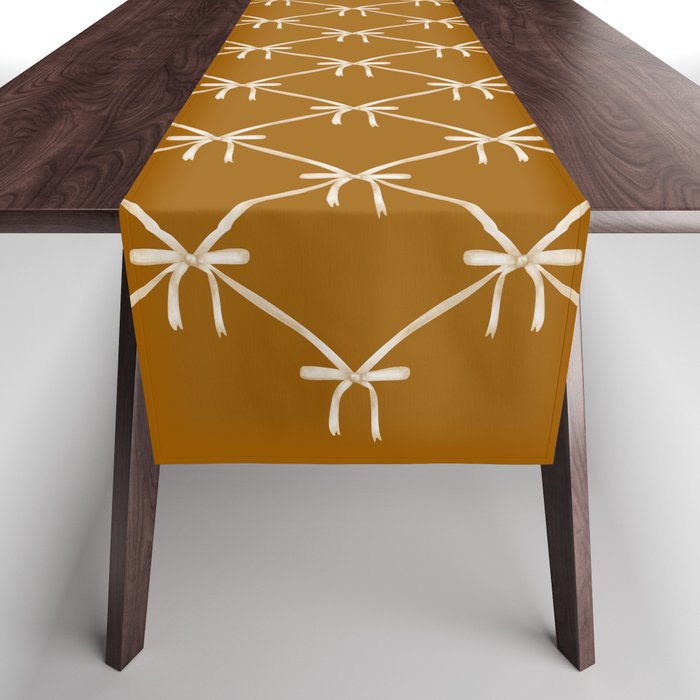 Bows & Ribbons Pattern XVII Burnt Ochre Table Runner Gallery Image 1