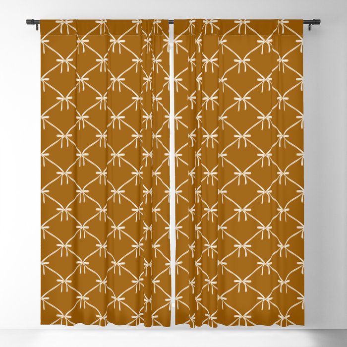 Bows & Ribbons Pattern XVII Burnt Ochre Window Curtain Gallery Image 5
