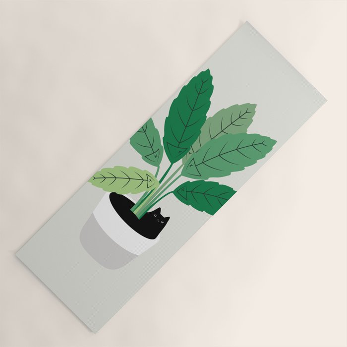 Cat and Plant 28: Something Fishy Yoga Mat Gallery Image 1