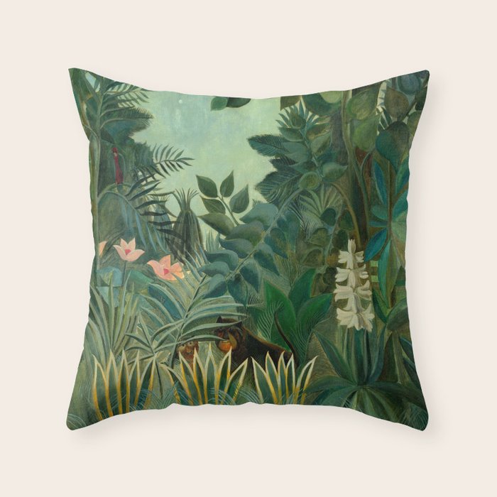 Henri Rousseau "The Equatorial Jungle" Throw Pillow Gallery Image 6