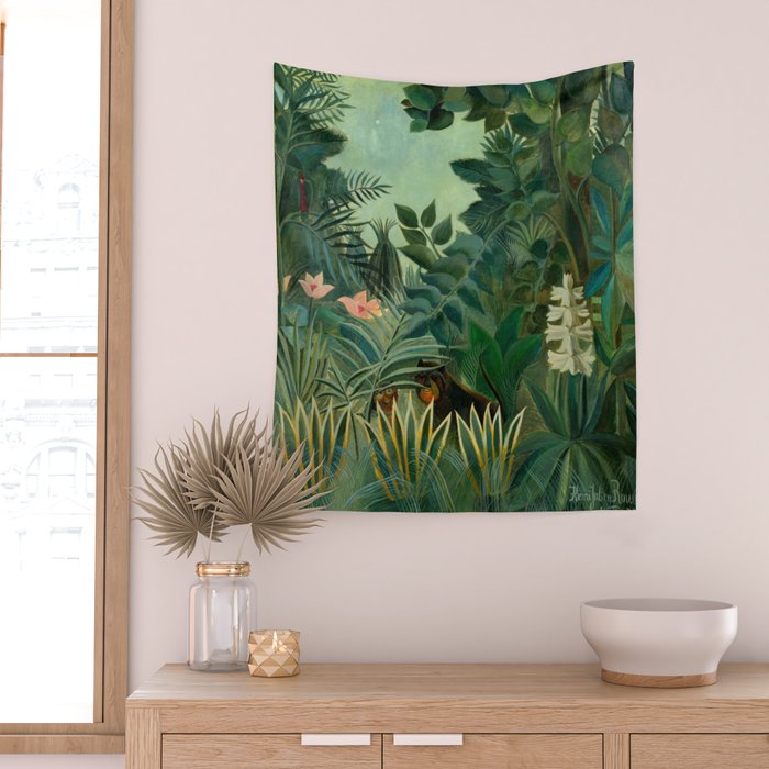 Henri Rousseau "The Equatorial Jungle" Wall Tapestry Gallery Image 2