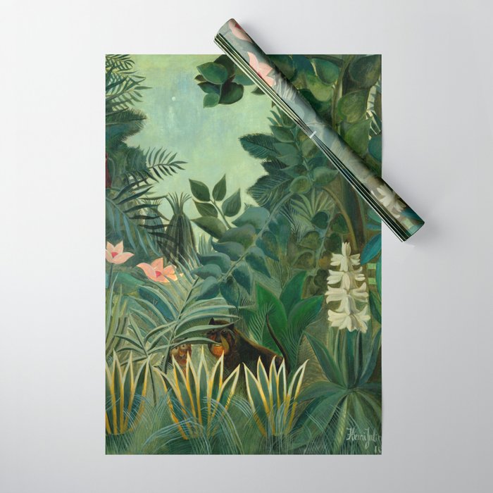 Henri Rousseau "The Equatorial Jungle" Wrapping Paper Gallery Image 1