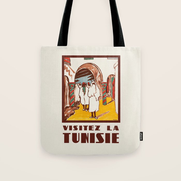 Tunisia Vintage travel poster, 1950s Tote Bag Gallery Image 1