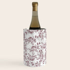 Vintage white gray burgundy floral marble Wine Chiller Gallery Image 1