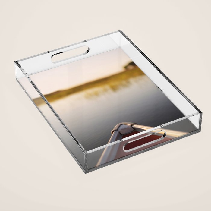 Sunrise Canoe #2 Acrylic Tray Gallery Image 1