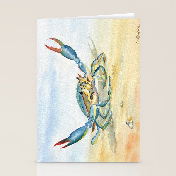 Colorful Blue Crab 2 Stationery Card Gallery Image 2
