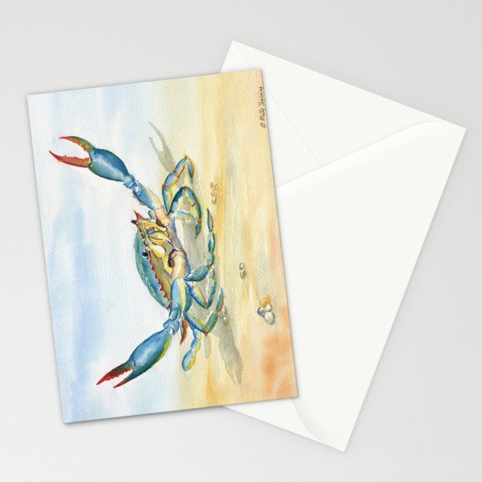 Colorful Blue Crab 2 Stationery Card Gallery Image 2