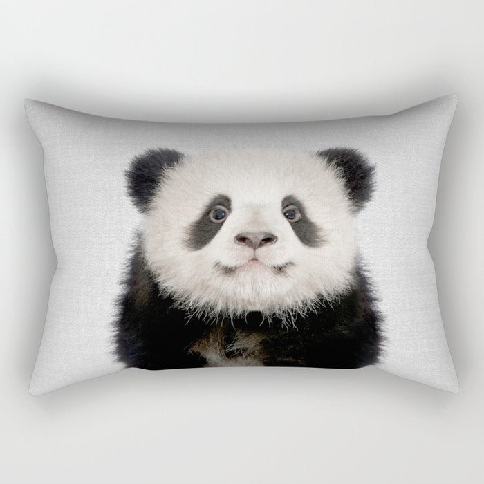 Panda Bear - Colorful Rectangular Pillow Gallery Image 2