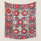 Shakhrisyabz Suzani Southwest Uzbekistan Embroidery Print Wall Tapestry Gallery Image 4