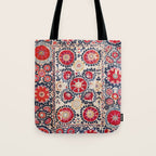 Shakhrisyabz Suzani Southwest Uzbekistan Embroidery Print Tote Bag Gallery Image 1