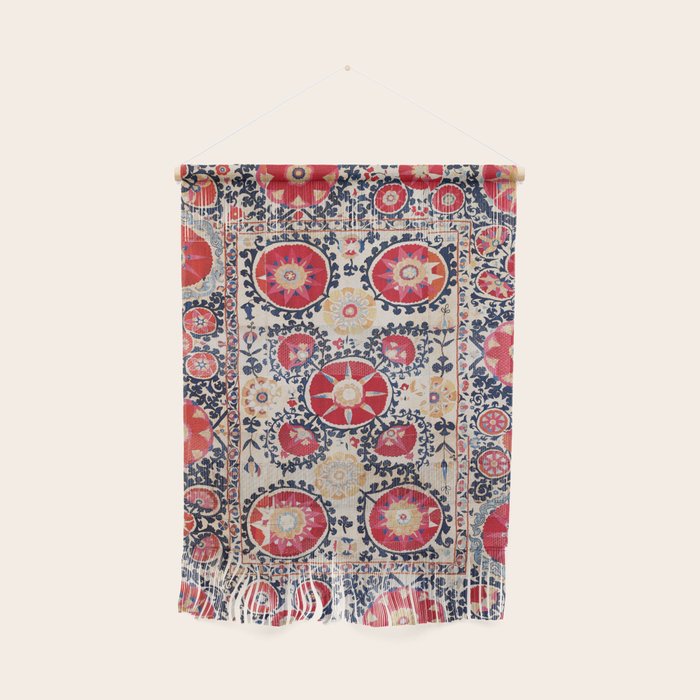 Shakhrisyabz Suzani Southwest Uzbekistan Embroidery Print Wall Hanging Gallery Image 1